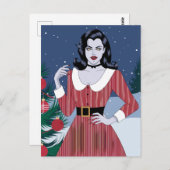 Vampire Woman Christmas Postkarte (Vorne/Hinten)