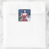Vampire Woman Christmas Quadratischer Aufkleber (Tasche)