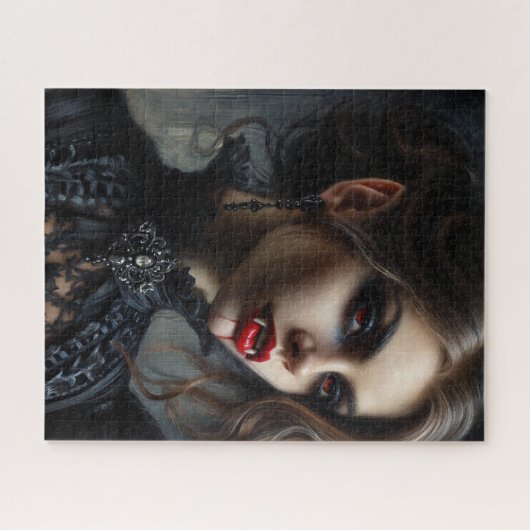 Vampire Woman Gothic Beauty Portrait Puzzle (Horizontal)