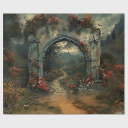 Vampirecore Dracula Castle Halloween | gotisch Geschenkpapier (Flach)