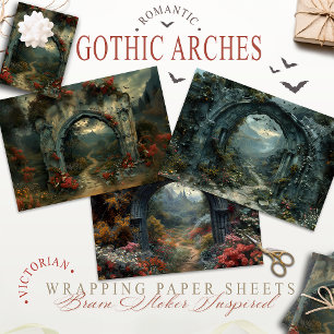 Vampirecore Dracula Castle Halloween   gotisch Geschenkpapier Set