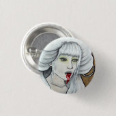 Vampiremädchen - Hematemesis - dunkle Horrorkunst Button (Vorne & Hinten)