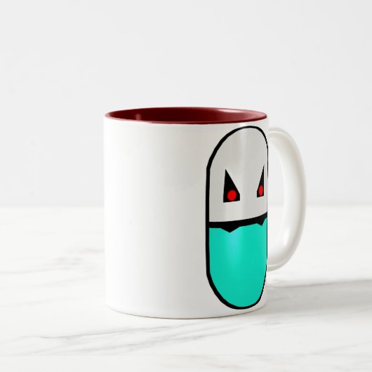 Vampireprozac-Parodie-Pillen-Tasse Zweifarbige Tasse (VorderseiteRechts)