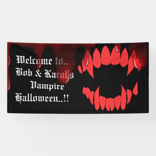 Vampires Bite Halloween-Party Banner (Horizontal)
