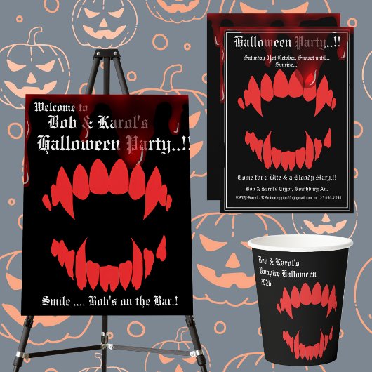 Vampires Bite Halloween-Party Poster