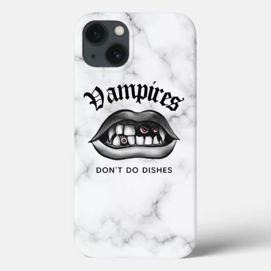 Vampires Don't Do Geschirr Funny Goth Case-Mate iPhone Hülle (Rückseite)