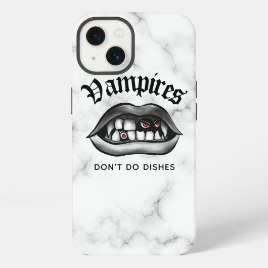 Vampires Don't Do Geschirr Funny Goth iPhone Hülle (Rückseite)