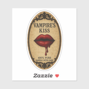 Vampire's Kiss - Blutsüße Apothekenetikett Aufkleber