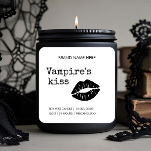 Vampire's Kiss Candle Label - Gotisches Halloween Quadratischer Aufkleber