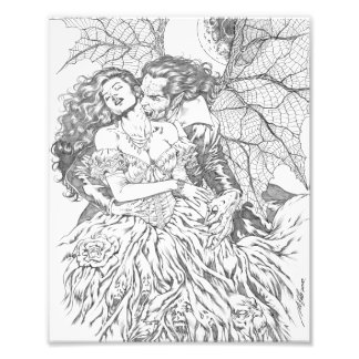 Vampire's Kiss von Al Rio - Vampire und Frauen Kun Fotodruck