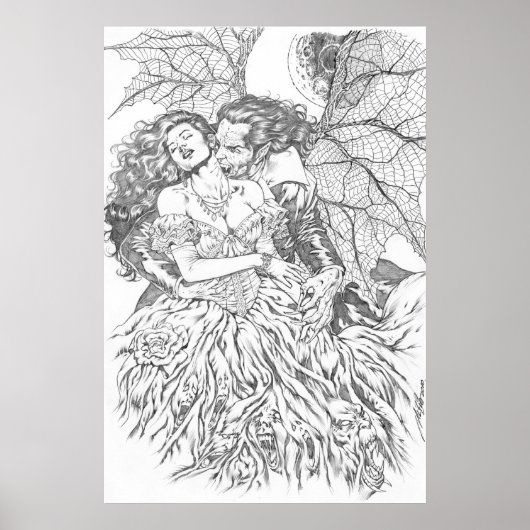 Vampire's Kiss von Al Rio - Vampire und Frauen Kun Poster (Vorne)