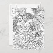 Vampire's Kiss von Al Rio - Vampire und Frauen Kun Postkarte (Vorne/Hinten)