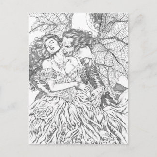 Vampire's Kiss von Al Rio - Vampire und Frauen Kun Postkarte