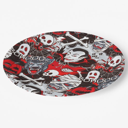 Vampires Night Paper Tellers 9" Pappteller (Schrägansicht)