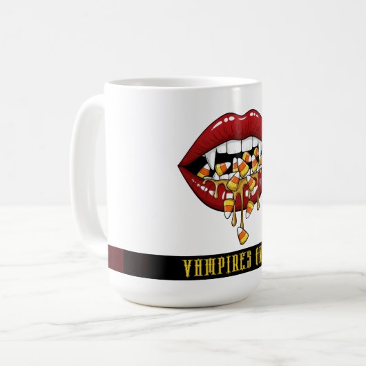 Vampires nur Halloween Candy Kaffeetasse (Vorderseite Links)