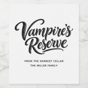 Vampire's Reserve Gruselige Gothic-Halloween-Par Weinetikett
