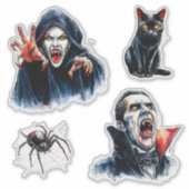 Vampiress und Vampire Halloween Gothic Cat Spider Aufkleber (Vorderseite)