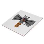 Vampirfledermaus spielt Geige Fliese (Seite)