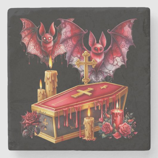 Vampirfledermäuse Steinuntersetzer (Vorderseite)