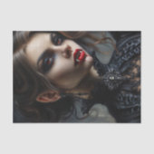 Vampirfrau mit Fangs Gothic Seidenpapier (Vorderseite)