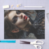 Vampirfrau mit Fangs Gothic Seidenpapier (Handwerk)