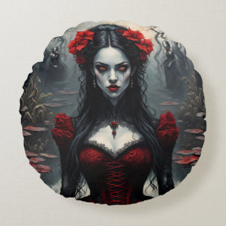 Vampirfrauen und Zuckerschädel,2 Design auf 1 Kiss Rundes Kissen