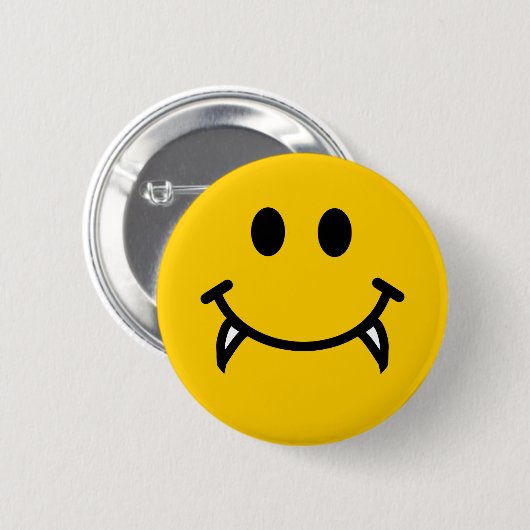 Vampirgesicht mit Fangzähnen Button (Vorne & Hinten)