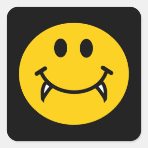 Vampirgesicht mit Fangzähnen Quadratischer Aufkleber