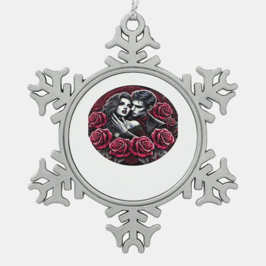 Vampiric Gothic Romance - Bis zum Tod tun wir in d Schneeflocken Zinn-Ornament (Vorderseite)