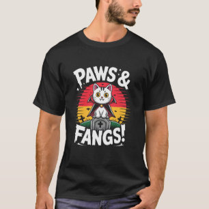 Vampirkatze auf Grabstein Pfoten und Fangzähne Son T-Shirt
