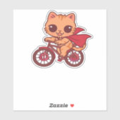 Vampirkatze zu Halloween-Fahrradtour � Niedliche S Aufkleber (Blatt)