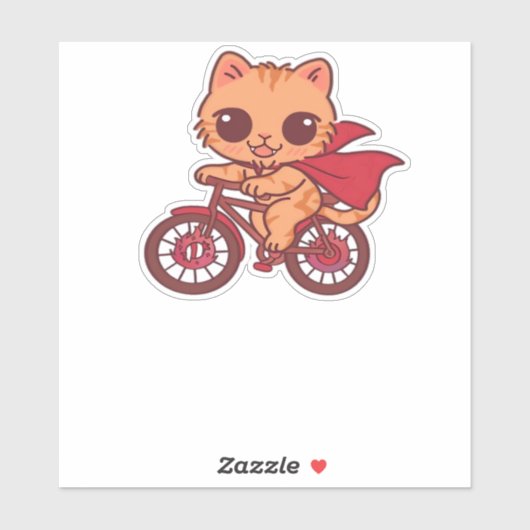 Vampirkatze zu Halloween-Fahrradtour � Niedliche S Aufkleber (Blatt)