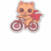 Vampirkatze zu Halloween-Fahrradtour � Niedliche S Aufkleber (Vorderseite)