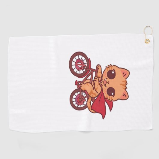 Vampirkatze zu Halloween-Radtour - Niedliche Spook Golfhandtuch (Horizontal)