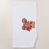 Vampirkatze zu Halloween-Radtour - Niedliche Spook Strandtuch (Vorderseite)