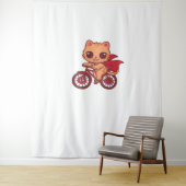 Vampirkatze zu Halloween-Radtour - Niedliche Spook Wandteppich (Beispiel)