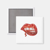 Vampirlippen bei Imitaten Glitzer mit Tropf Magnet (Vorderseite/Rückseite)