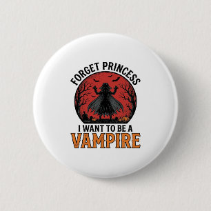 Vampirprinzessin-Shirt Gruselig Retro Halloween-De Button
