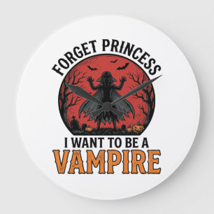 Vampirprinzessin-Shirt Gruselig Retro Halloween-De Große Wanduhr