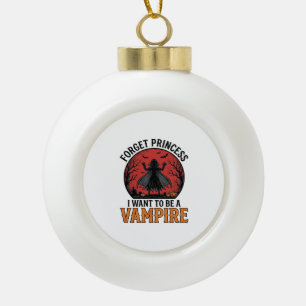 Vampirprinzessin-Shirt Gruselig Retro Halloween-De Keramik Kugel-Ornament