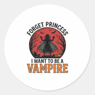 Vampirprinzessin-Shirt Gruselig Retro Halloween-De Runder Aufkleber