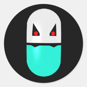 Vampirprozac-Parodie-Pillen-Aufkleber 001 Runder Aufkleber