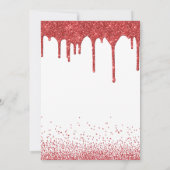 Vampirrote Glitzer Lippen Halloween-Party weiß Einladung (Rückseite)