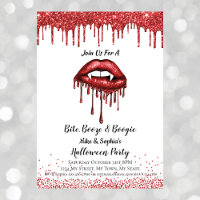 Vampirrote Glitzer Lippen Halloween-Party weiß