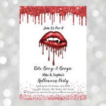 Vampirrote Glitzer Lippen Halloween-Party weiß