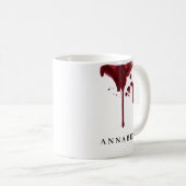 Vampirs dunkelroter Lipstick-Fleck mit Blut Kaffeetasse (VorderseiteRechts)