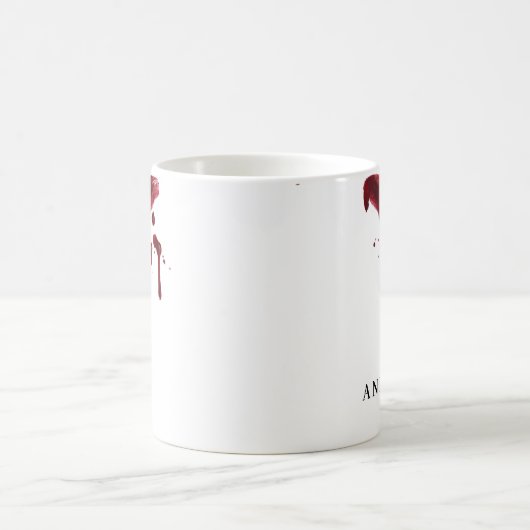 Vampirs dunkelroter Lipstick-Fleck mit Blut Kaffeetasse (Mittel)