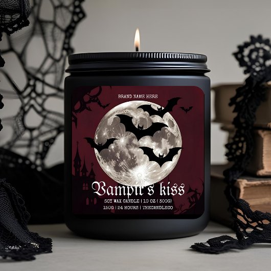 Vampirs Kiss Halloween Candle Label Quadratischer Aufkleber