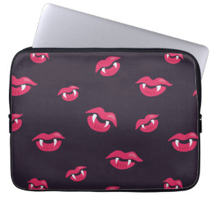 Vampirs-Lippen-und Reißzahn-Muster Laptopschutzhülle