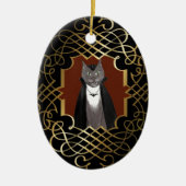 Vampirs-Miezekatze-Porträt-Verzierung Keramik Ornament (Vorne)